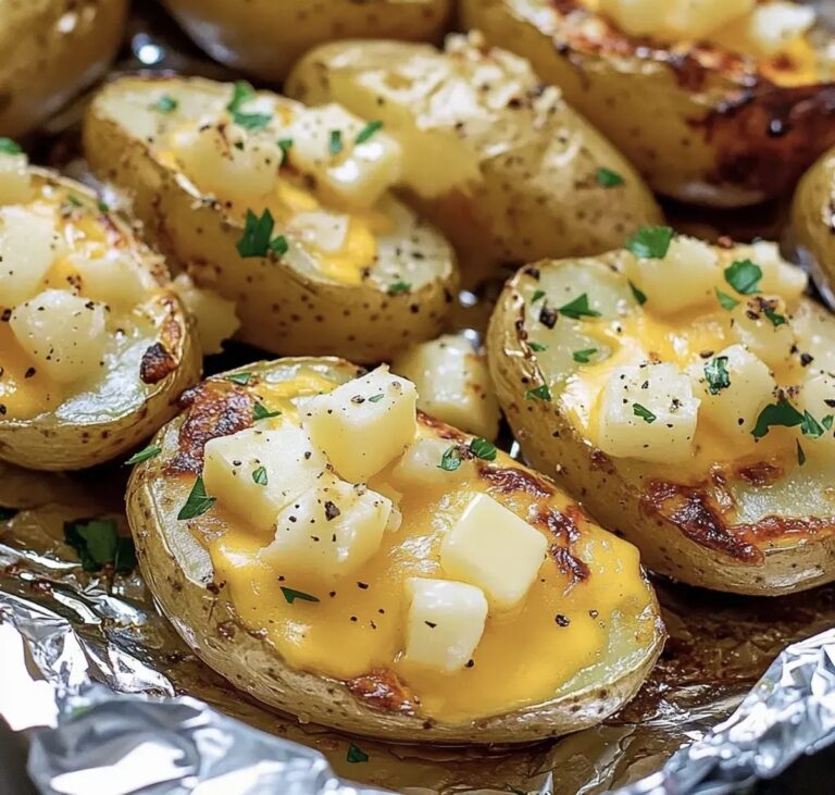 Grilled Cheesy Garlic Potatoes Recipe