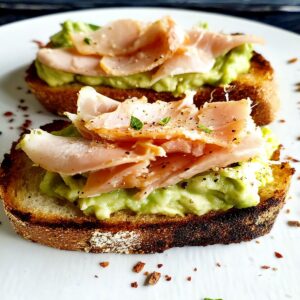 Avocado Turkey and Egg Toasts Recipe