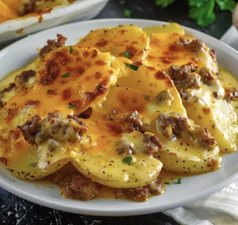 Cheesy Hamburger Potato Casserole Recipe