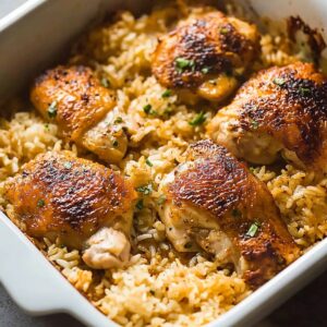 Oven Baked Chicken Rice Recipe