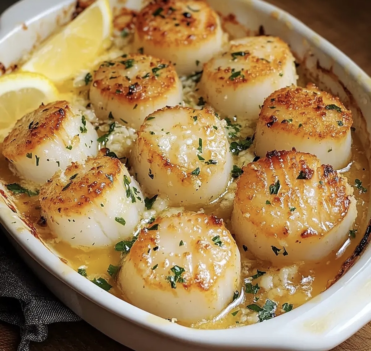 Garlic Butter Baked Scallops Recipe
