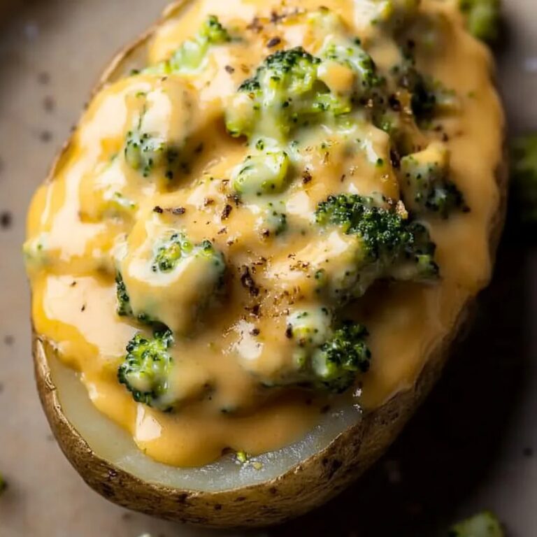 Cheesy Baked Potatoes with Broccoli Recipe