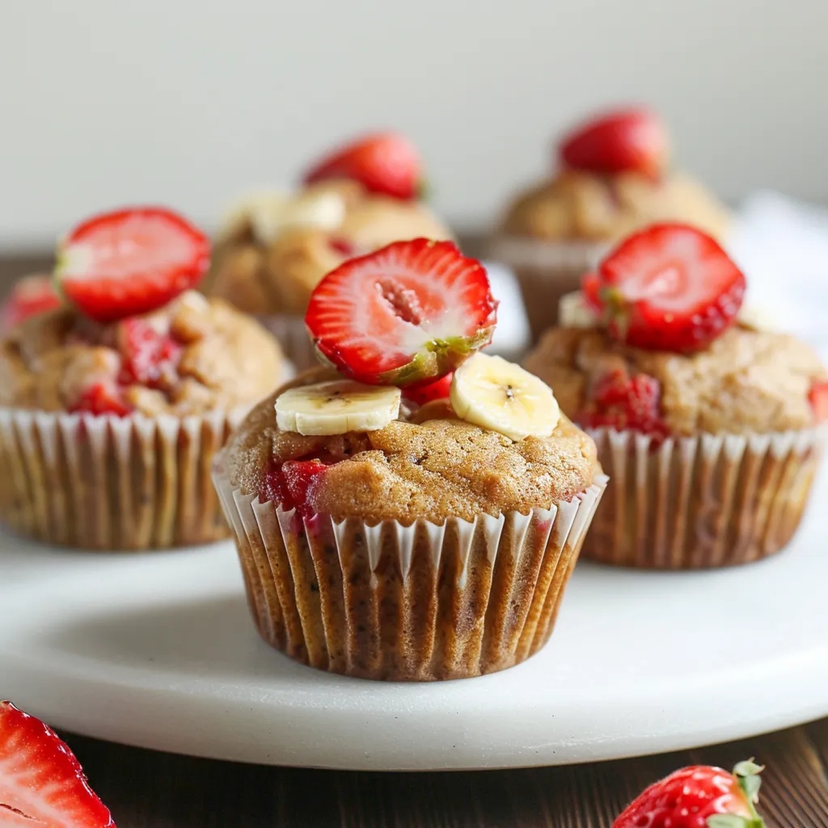 No Sugar Strawberry Banana Muffins Recipe