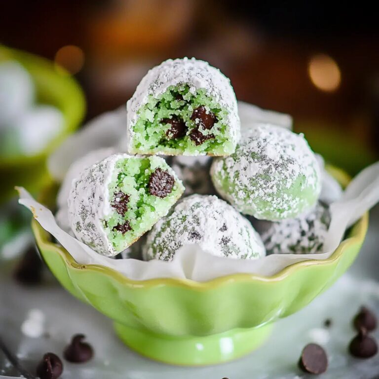 Mint Chocolate Chip Snowball Cookies Recipe