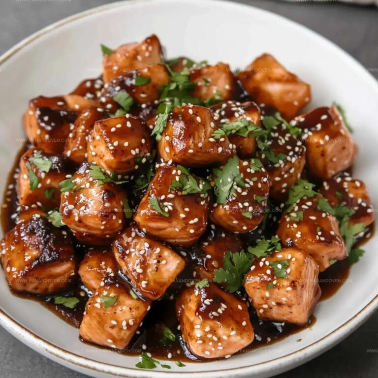 Honey Garlic Salmon Bites in a Skillet Recipe