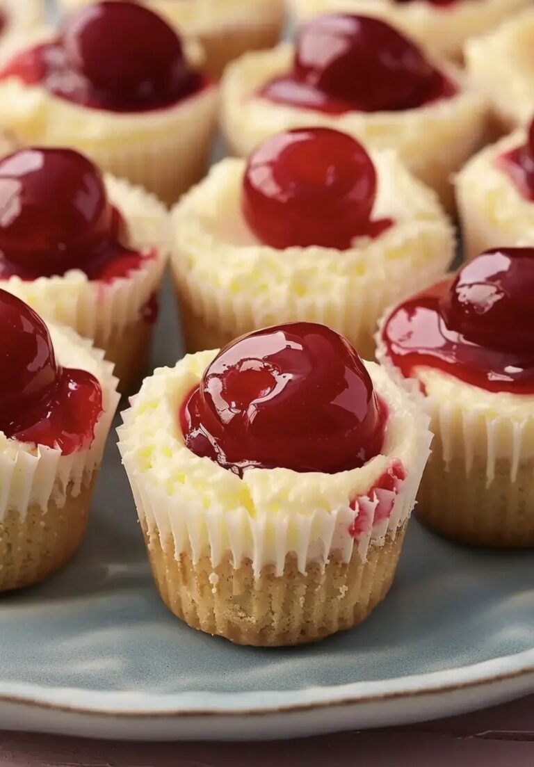 Delicious Mini Cheesecakes with Cherry Topping Recipe