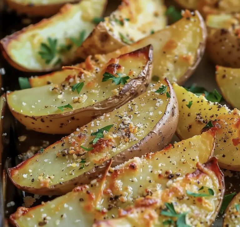 Irresistible Baked Garlic Parmesan Potato Wedges Recipe