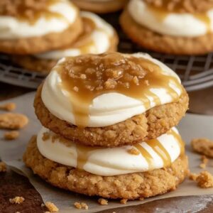 Copycat Crumbl Salted Caramel Cheesecake Cookies Recipe