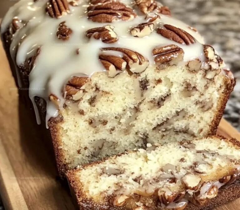 Moist Butter Pecan Cake Loaf with Cream Cheese Icing Recipe