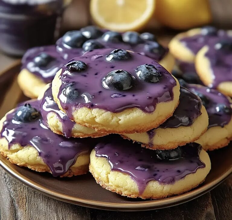 Lemon Cookies with Blueberry Icing Recipe