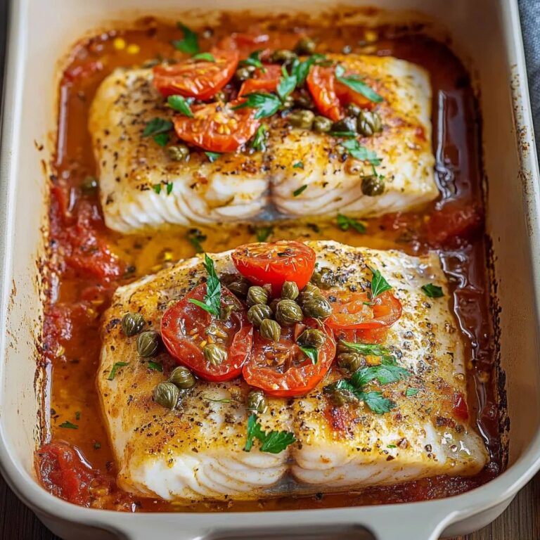 Mediterranean Baked Fish with Tomatoes Recipe
