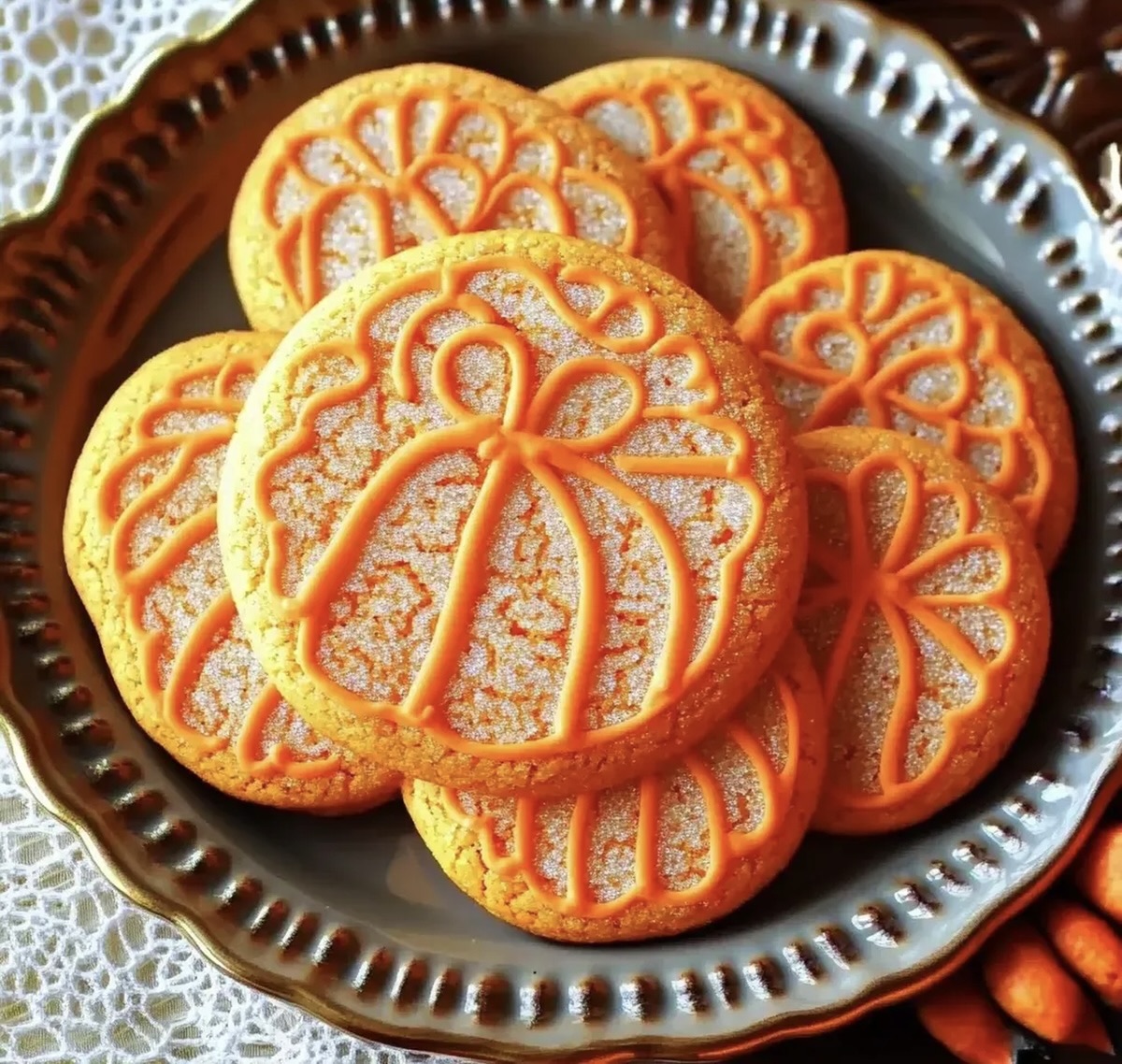 Pumpkin-Shaped Sugar Cookies Recipe