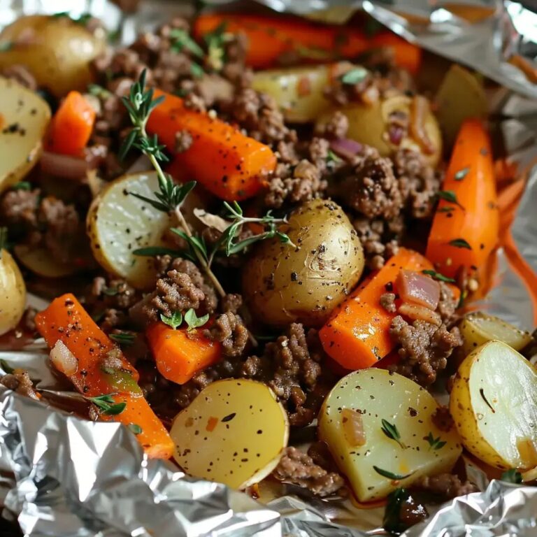 Easy Foil Packet Ground Beef and Vegetables Recipe