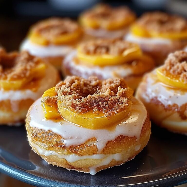 Classic Peach Cobbler Cheesecake Donuts Recipe