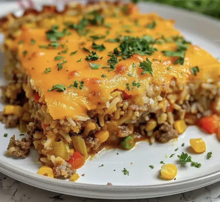 Cheesy Ground Beef and Rice Casserole Recipe