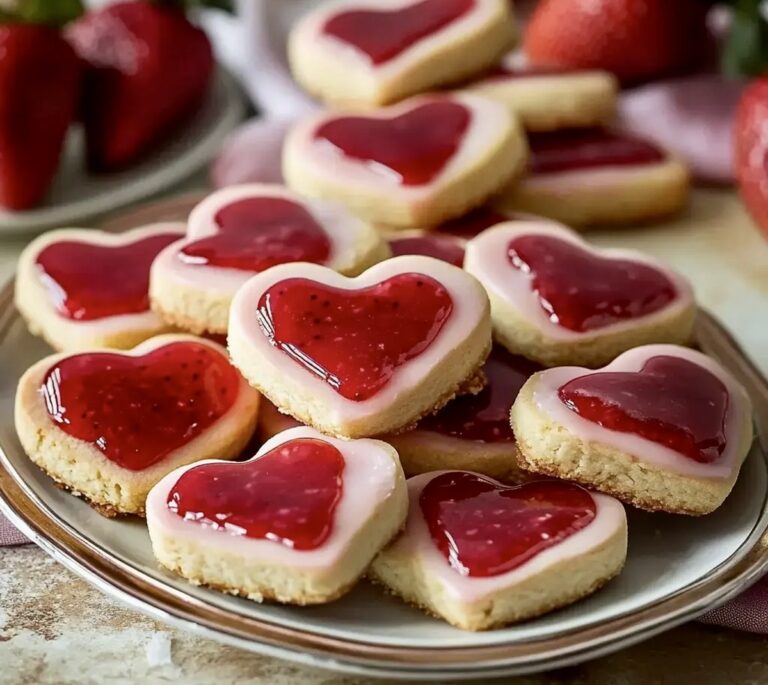 Heart-Shaped Strawberry Cookies Recipe