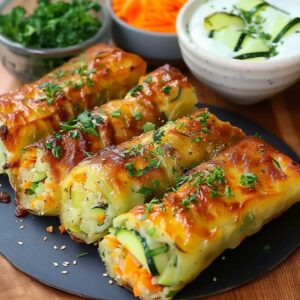 Cheesy Baked Vegetable Rolls Recipe