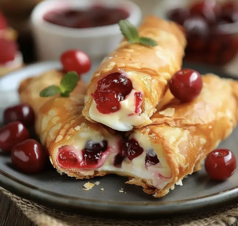 Cherry Cheesecake Egg Rolls Recipe