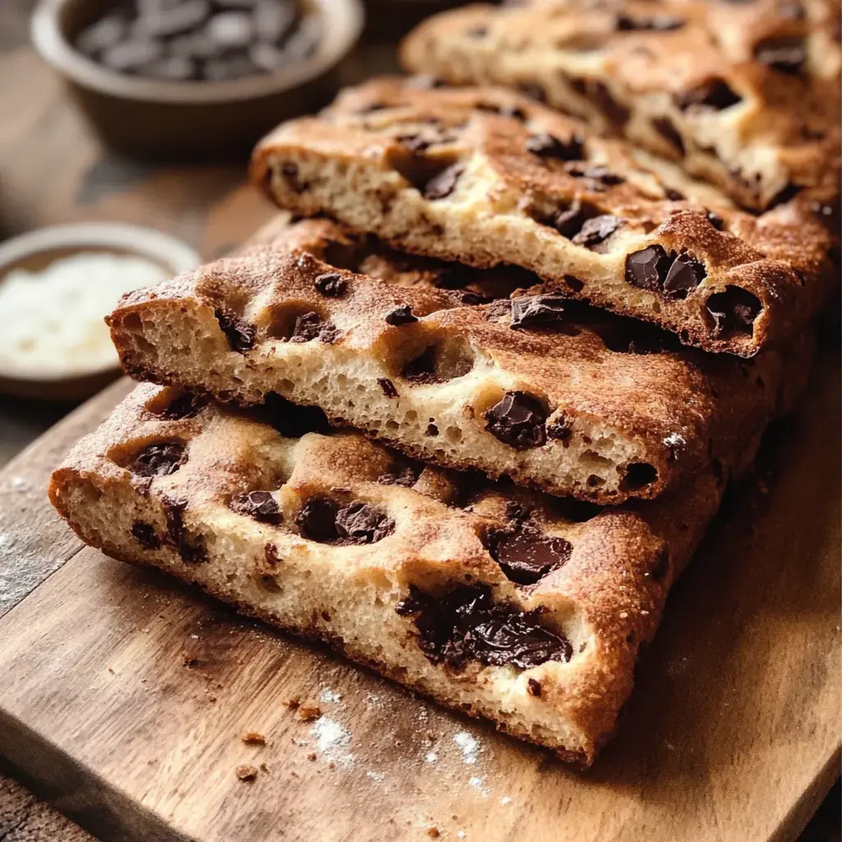 Chocolate Sourdough Focaccia Bread Recipe