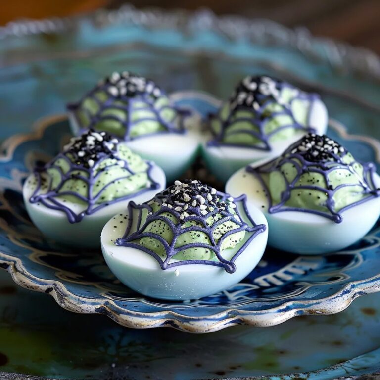 Spooky Spiderweb Deviled Eggs Recipe