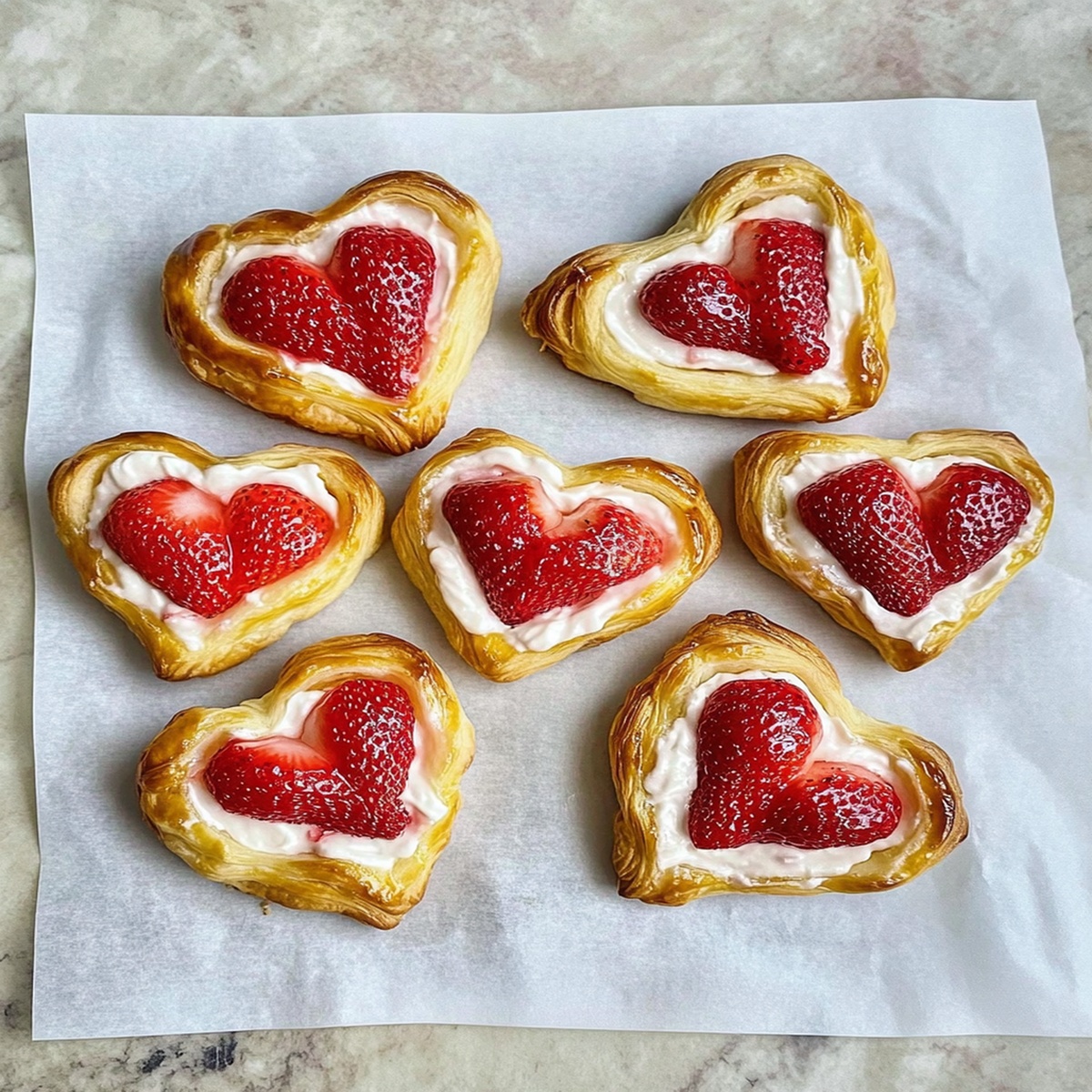 Strawberry Puff Pastry Hearts Recipe