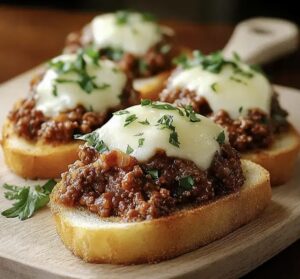 Open-Faced Garlic Toast Sloppy Joes Recipe