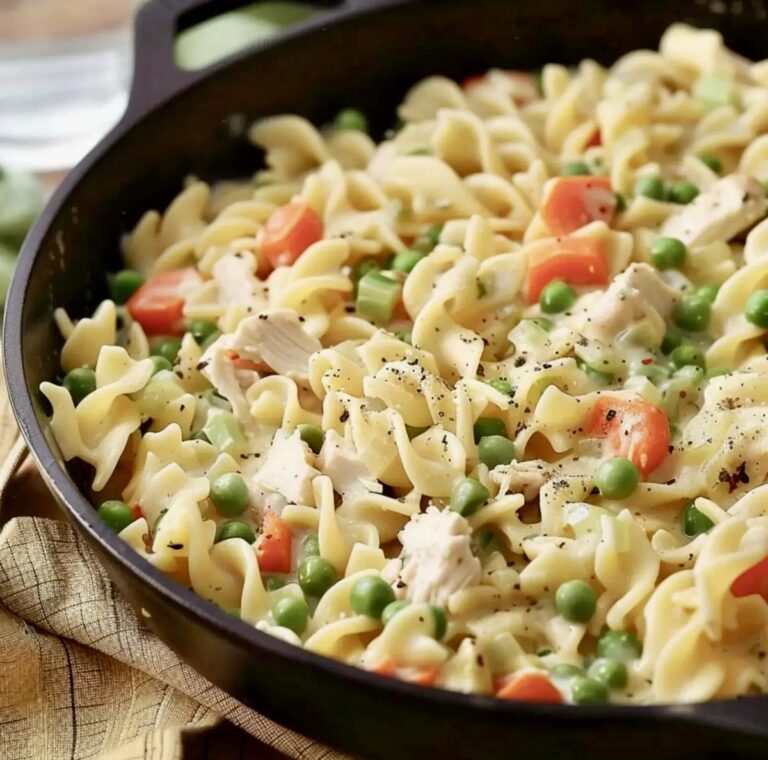 Chicken Pot Pie Noodle Skillet Recipe