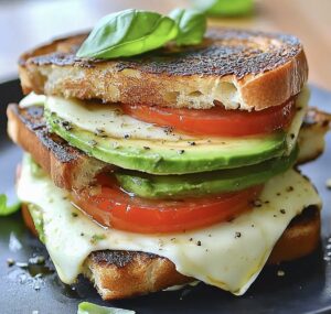 Grilled Cheese with Avocado, Mozzarella, and Tomato Recipe