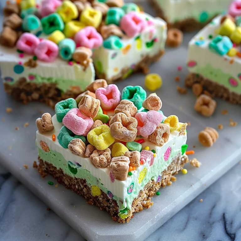 No Bake Lucky Charms Cheesecake Bars Recipe