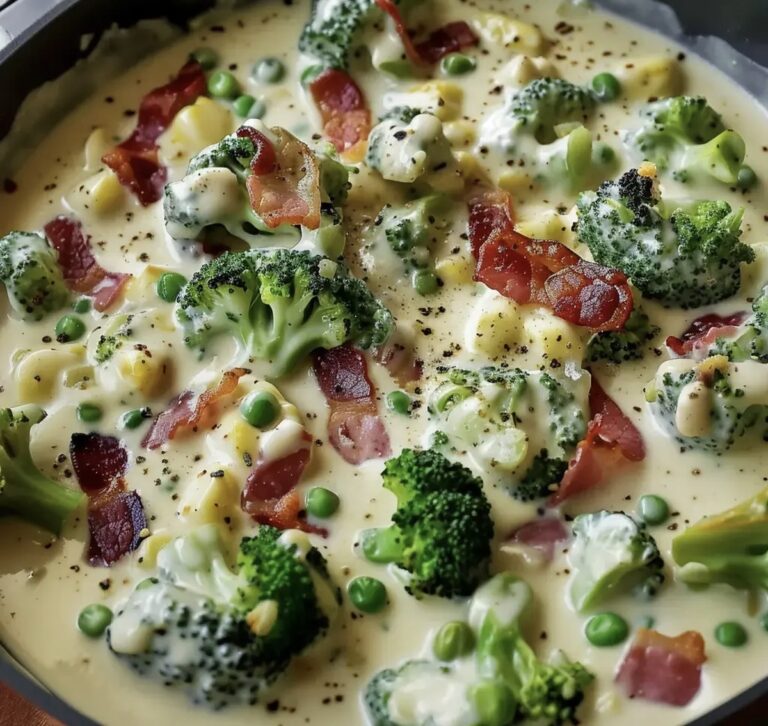 Creamy Garlic Parmesan Broccoli Bacon Recipe