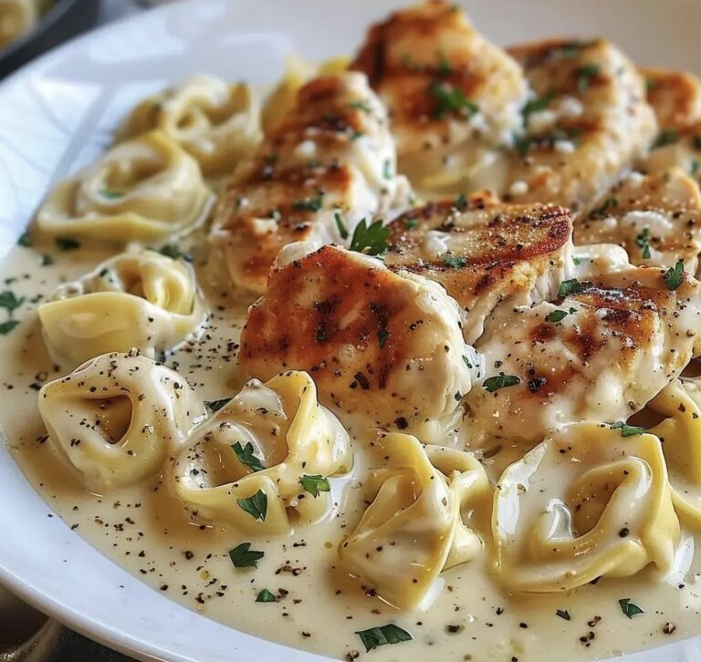 Asiago Tortellini Alfredo with Grilled Chicken Recipe