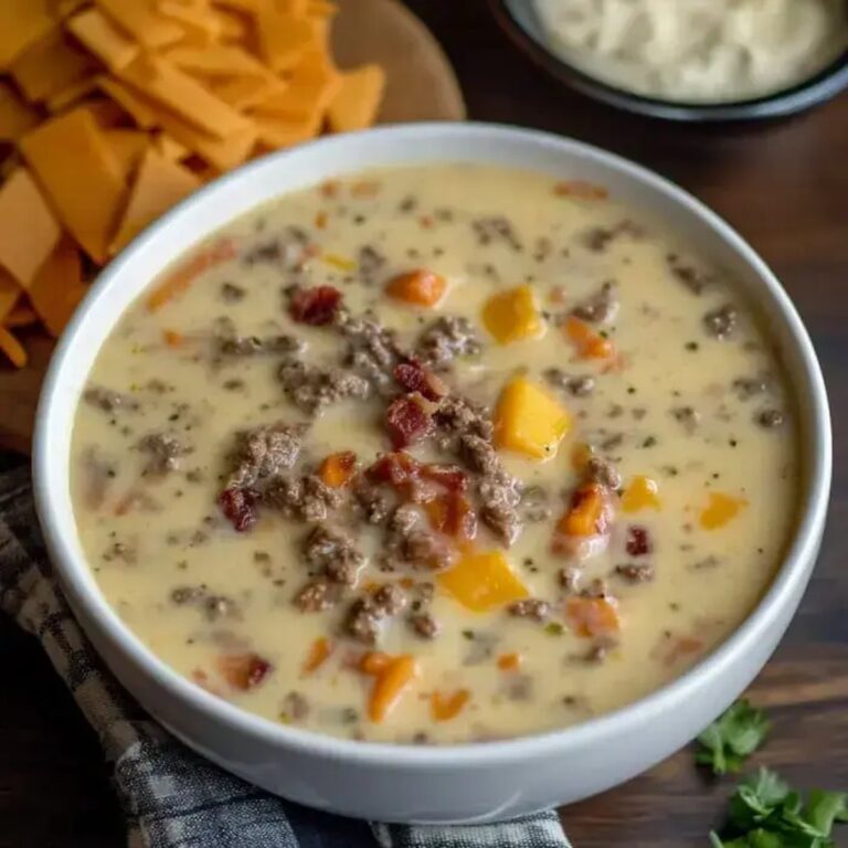 Extra Creamy Slow Cooker Cheeseburger Soup Recipe