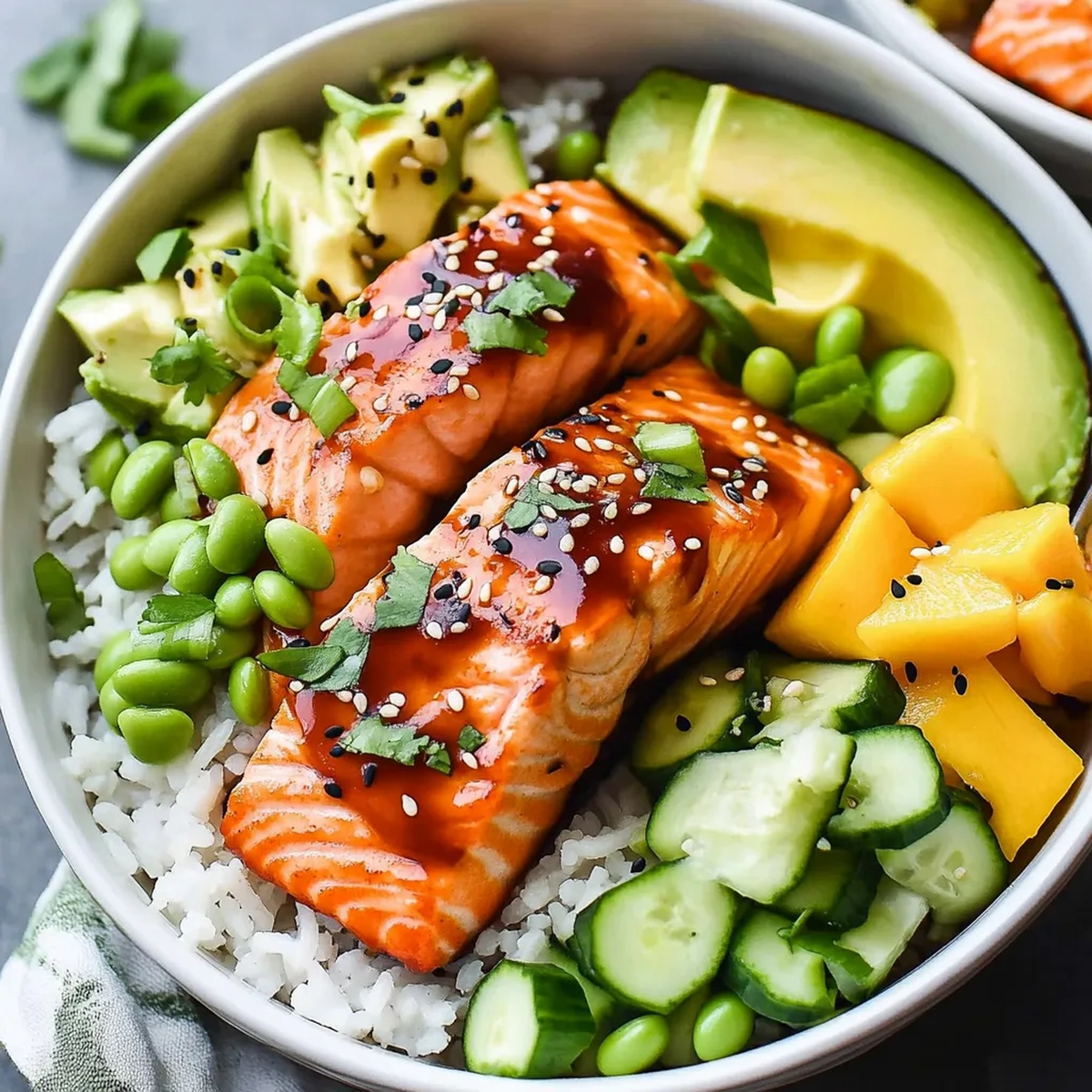 Fresh Teriyaki Salmon Bowls Recipe