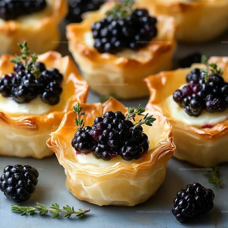 Brie Phyllo Cups with Blackberry and Thyme Recipe