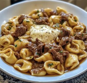 Cheesesteak Tortellini In Rich Provolone Sauce Recipe