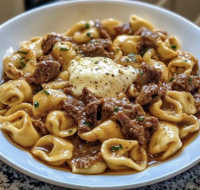 Cheesesteak Tortellini In Rich Provolone Sauce Recipe