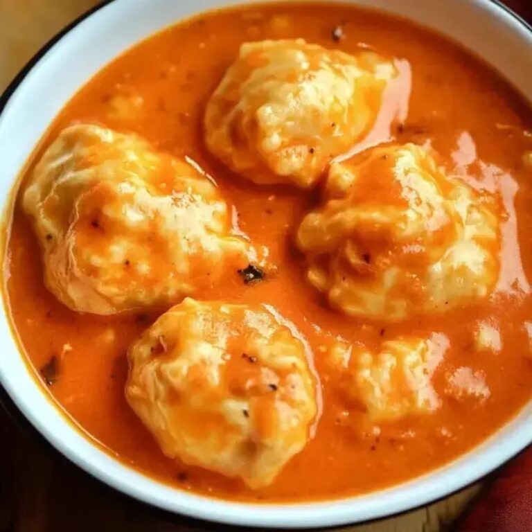 Tomato Soup with Cheese Dumplings Recipe