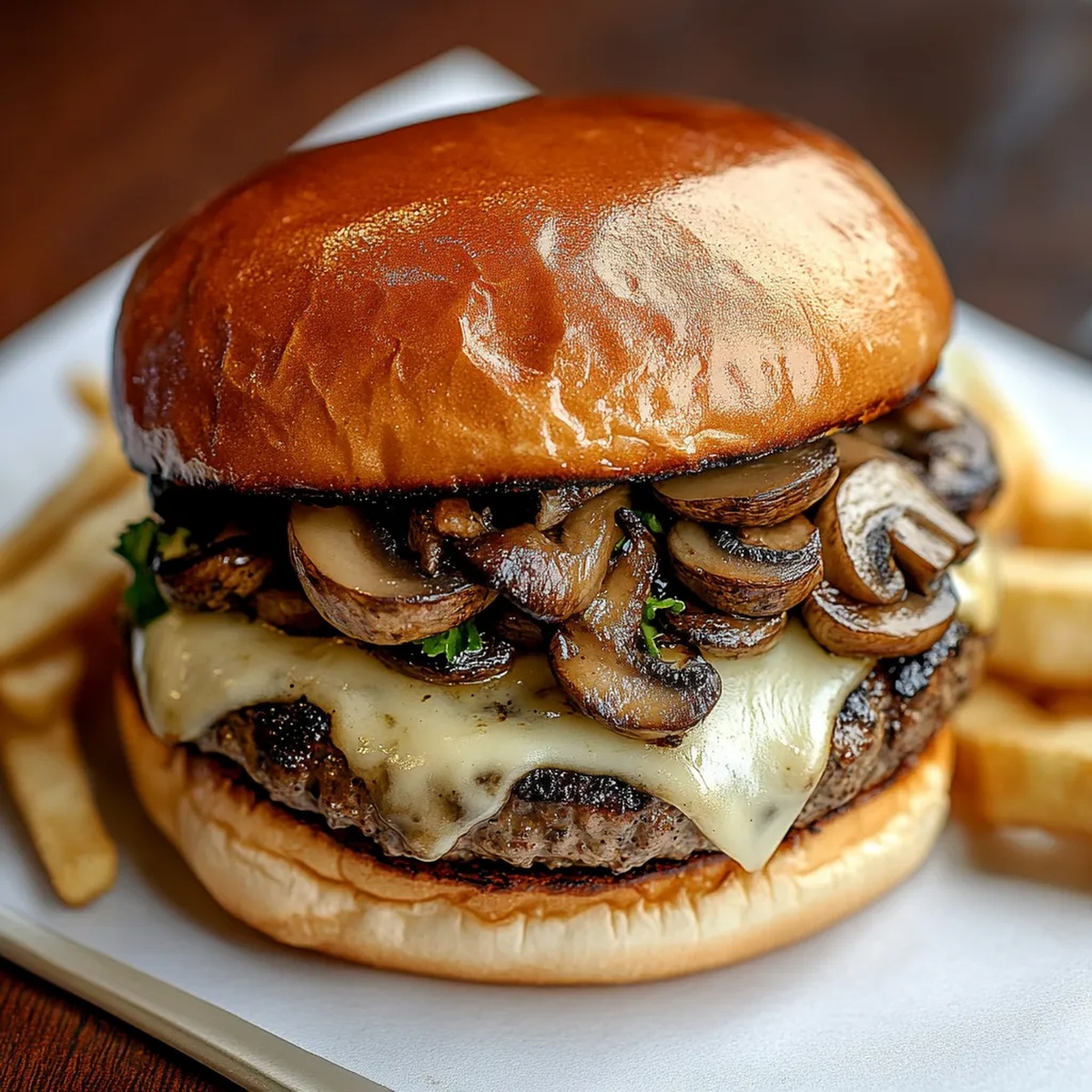Swiss Mushroom Burger Recipe