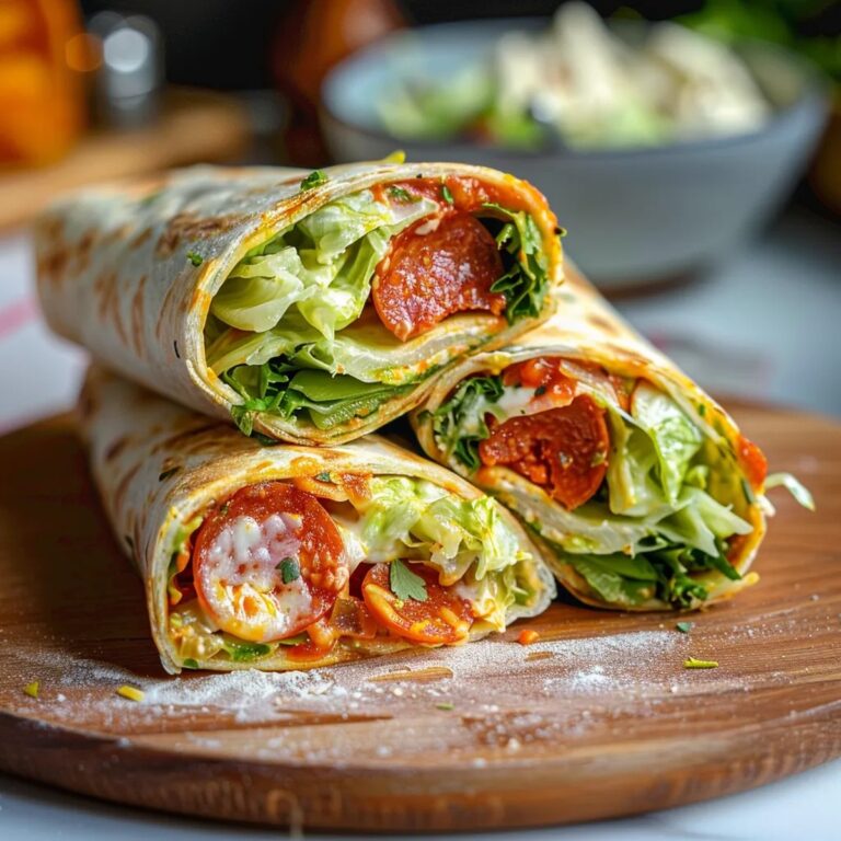 Pepperoni Pizza Caesar Wraps Recipe