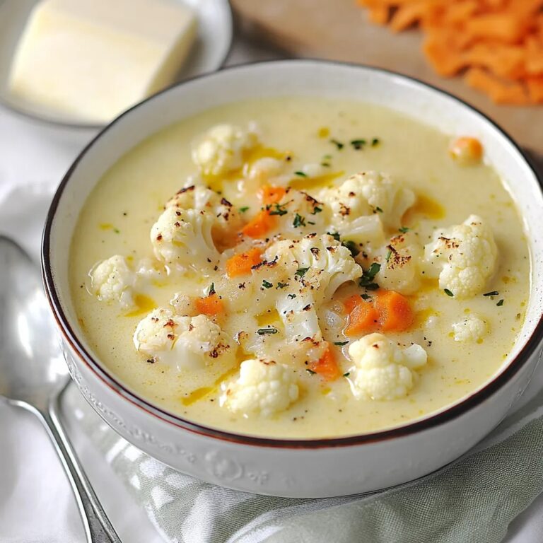Cheddar Cauliflower and Roasted Garlic Soup Recipe
