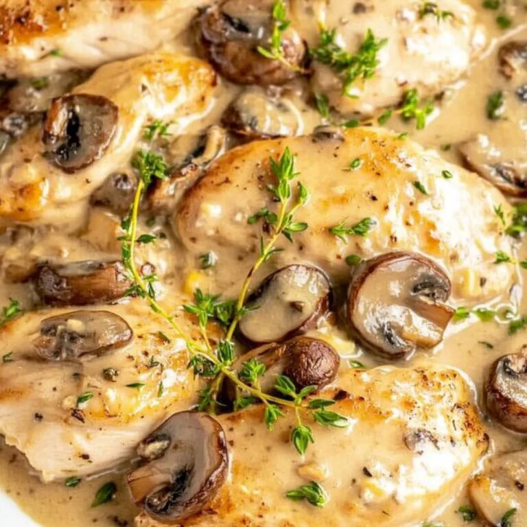 Skillet Asiago Chicken Mushrooms Recipe