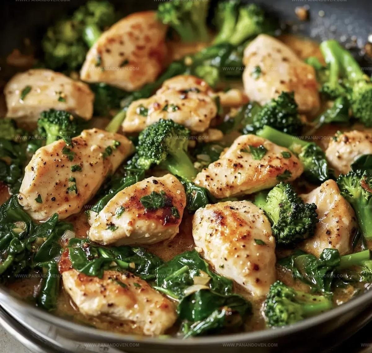 Garlic Chicken with Broccoli and Spinach Recipe