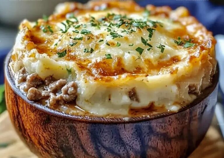 Cozy Shepherds Pie Soup with Mashed Potatoes and Cheese Recipe
