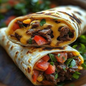 Cheesy Beef Fiesta Wraps Recipe