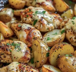 Garlic Parmesan Chicken and Potatoes Recipe