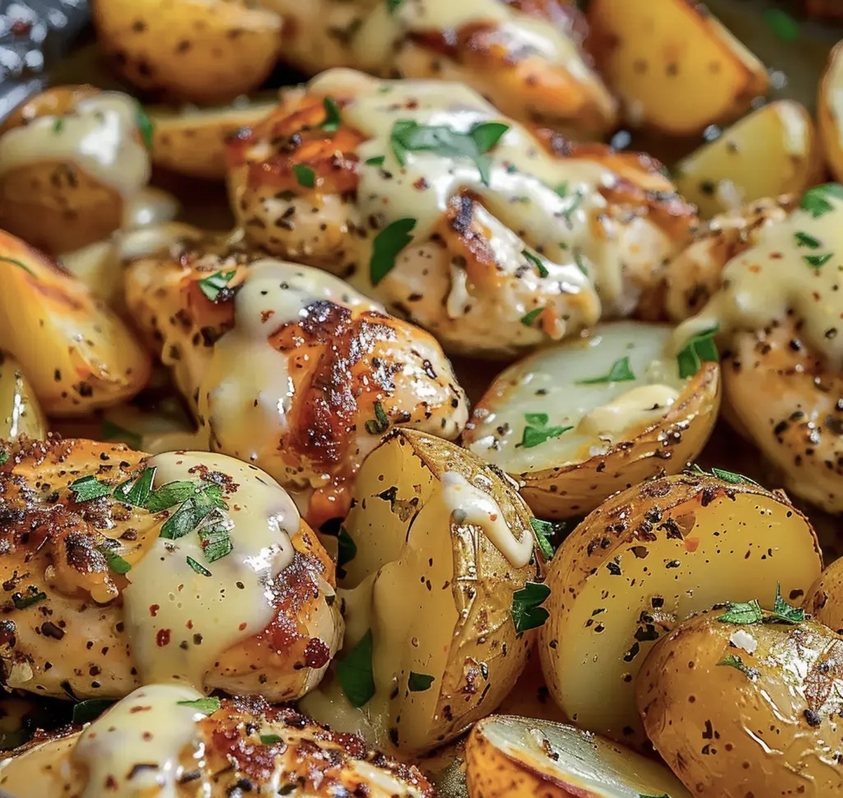 Garlic Parmesan Chicken and Potatoes Recipe