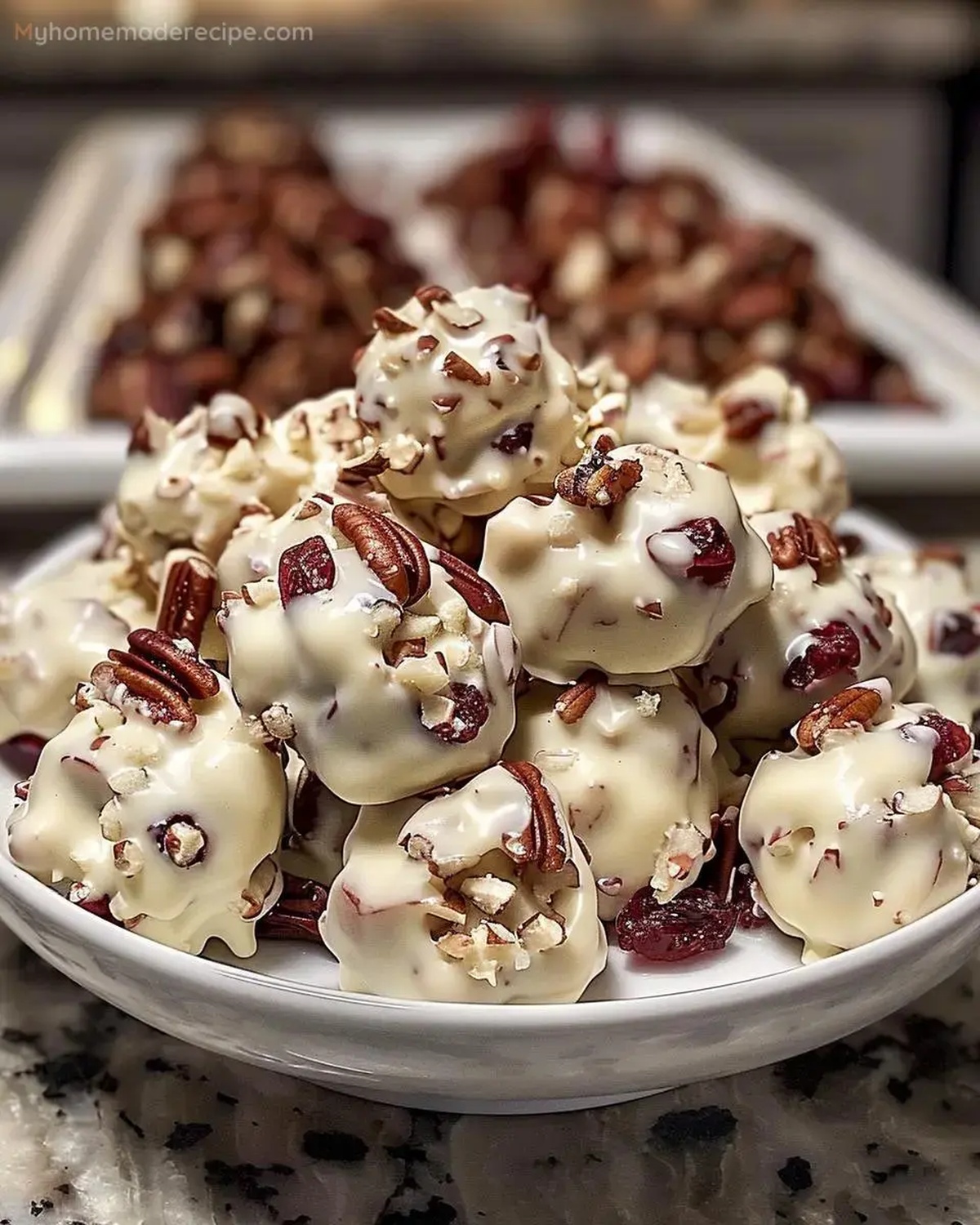 Festive White Chocolate Cranberry Pecan Clusters Recipe