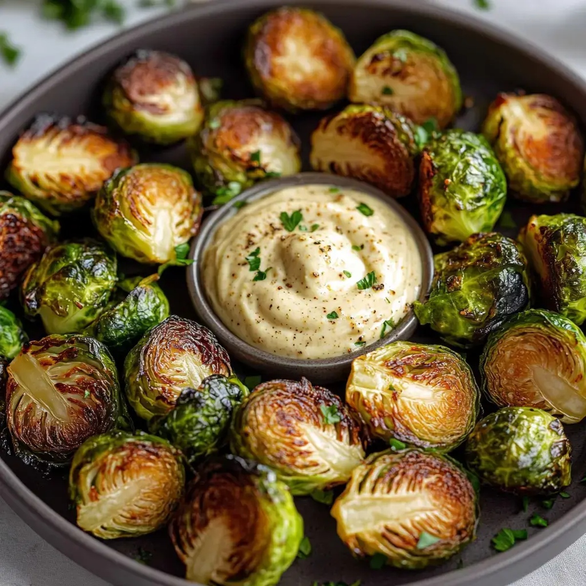 Crispy Brussels Sprouts With Dijon Aioli Recipe