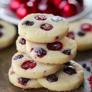 Christmas Maraschino Cherry Shortbread Cookies Recipe