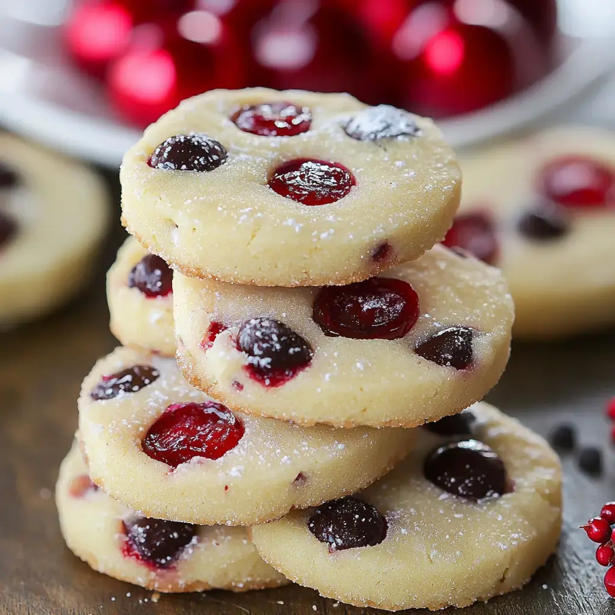 Christmas Maraschino Cherry Shortbread Cookies Recipe